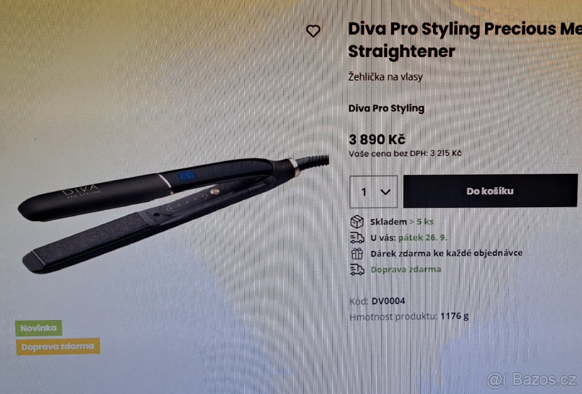 Diva Pro Styling Precious Metals Gold Dust Straightener - 10