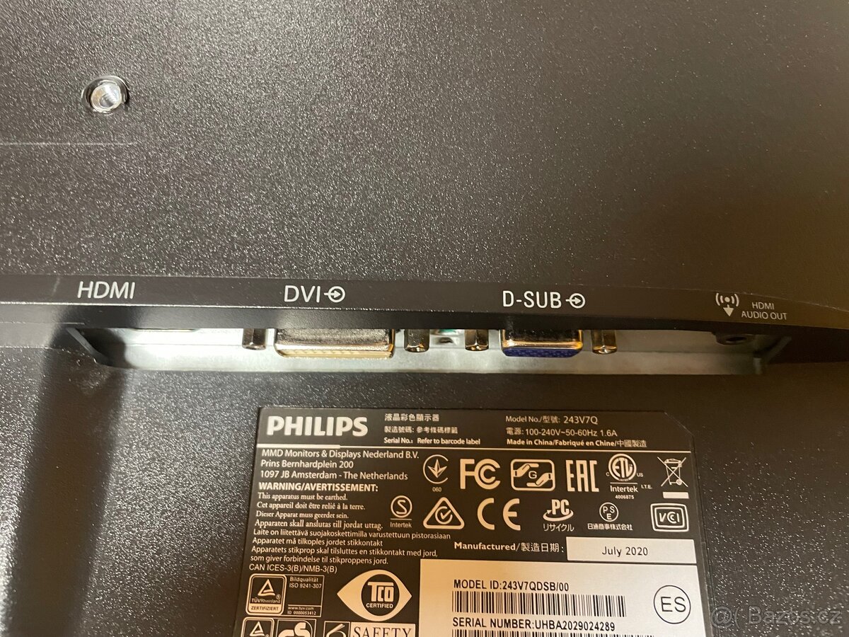 Prodám monitor k PC - 24" Philips 243V7Q - 10