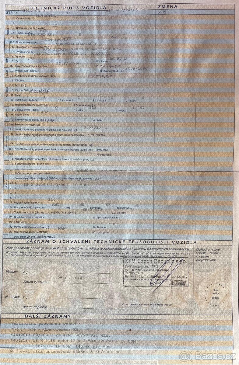 Prodám Motocykl KTM 350 EXC-F - 10