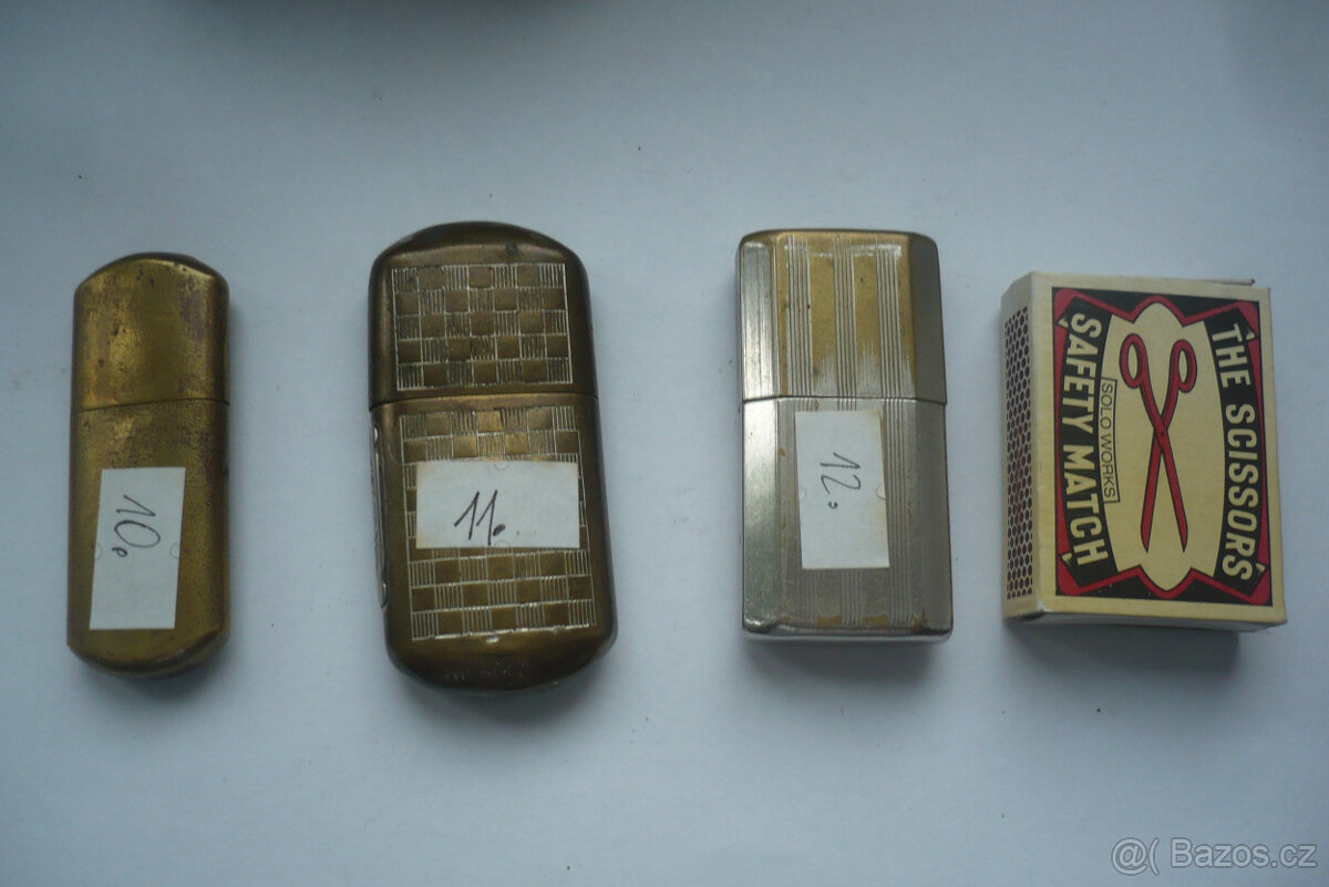 sbírka starých benzínových zapalovačů č.1 - 10