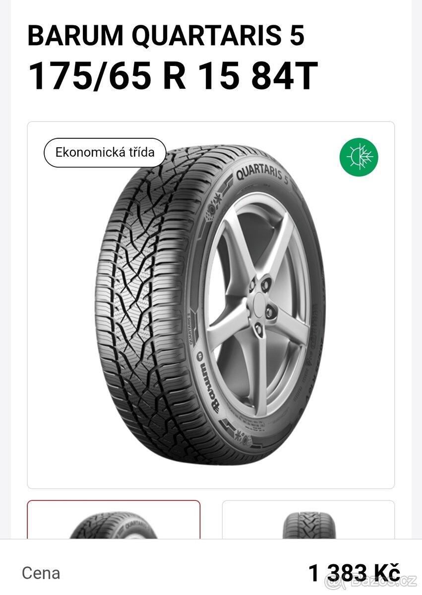 Celoroční pneu 175/65/15.DOT-3525-BARUM - 10