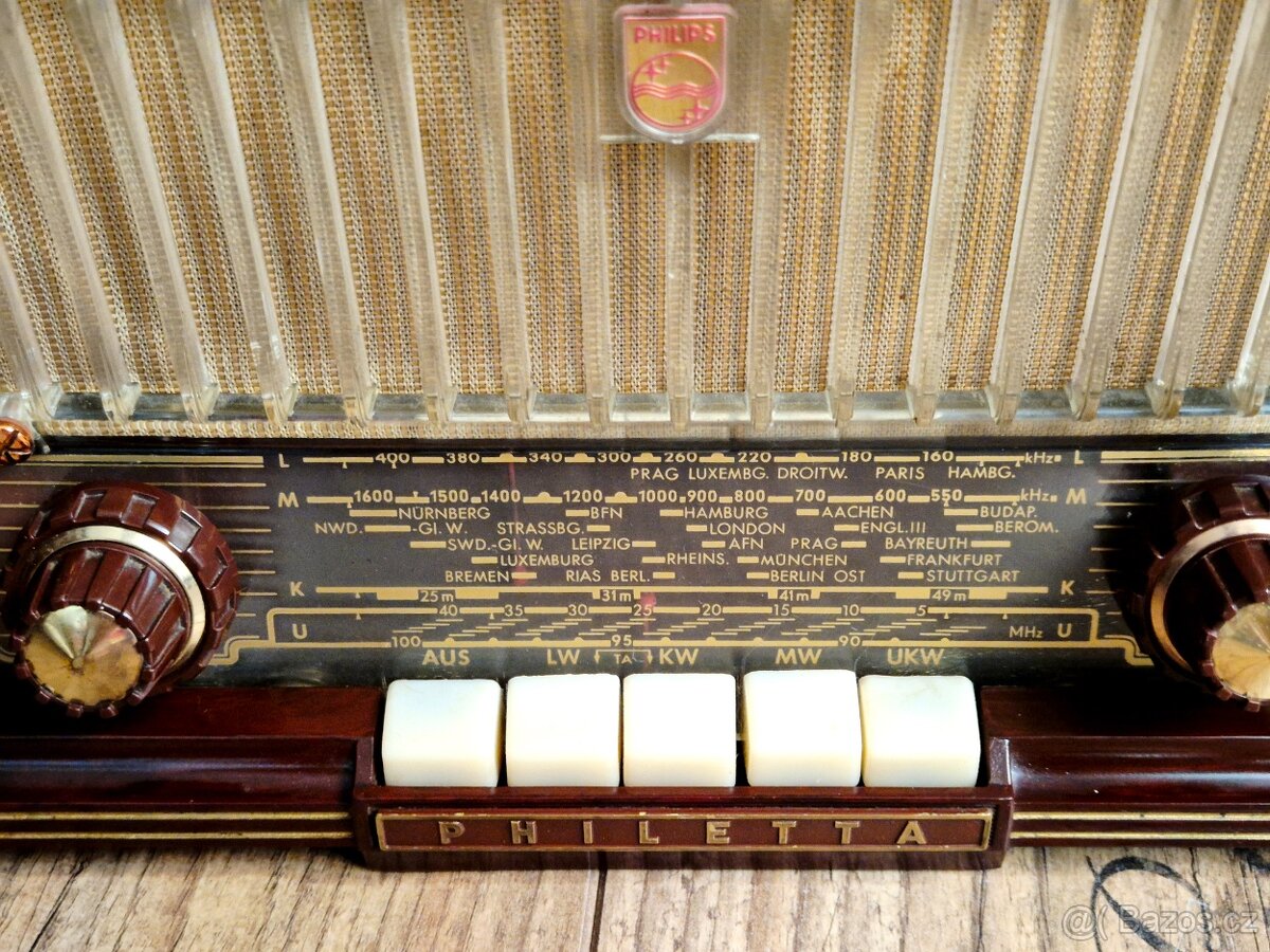 Staré rádio Philips Philetta B2D93U, 1959-60 - 10