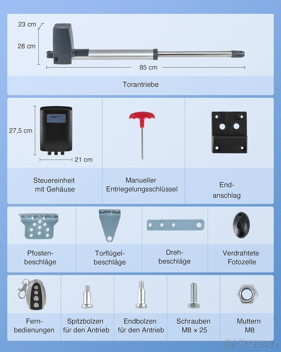 Pohony na dvoukřídlou bránu se zárukou až do 2x300kg - 10