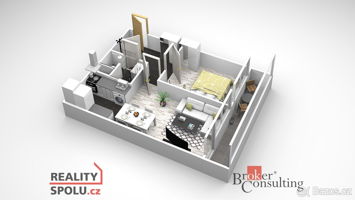 Podnájem, byty/2+kk, 40 m2, U Sluncové 603/9, Karlín, 18600 - 10