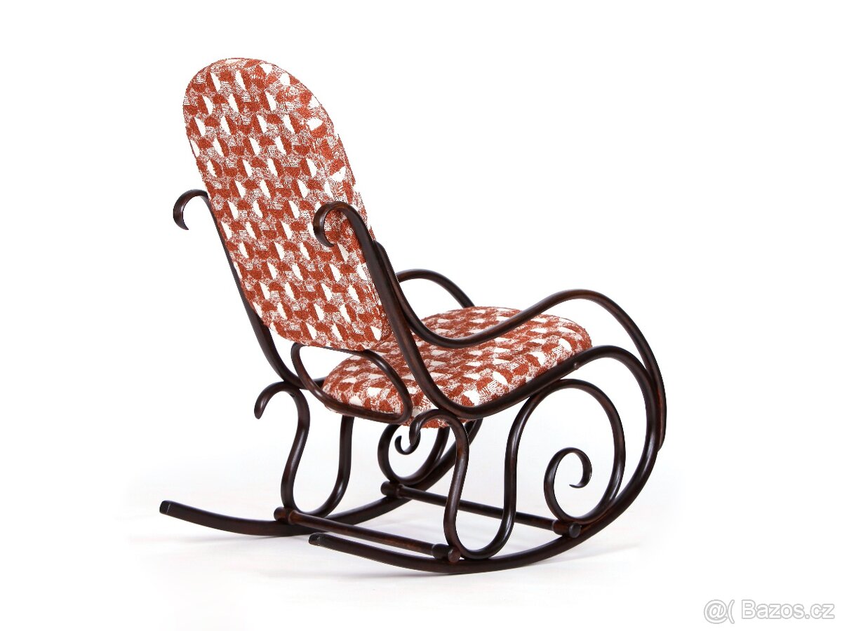 Starožitné houpací křeslo FISCHEL - 10