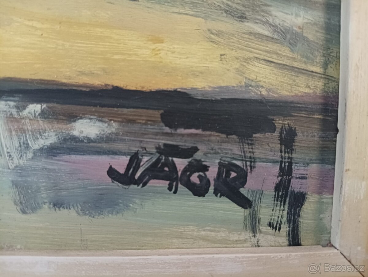 JÁGR - OBRAZ OLEJ NA DESCE - 10