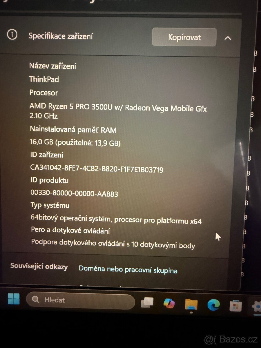 Lenovo ThinkPad T495 Touch (verze s dotykovým displejem) - 10