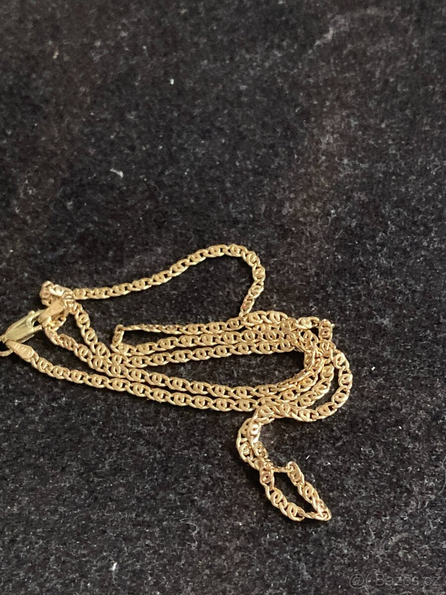 Řetízek plný+Přívěsek Žluté zlato 585/1000 14k - 10