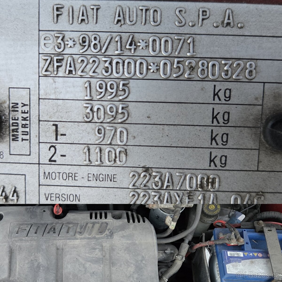 FIAT DOBLÓ 1,9 JTD 7 MÍST , KLIMA, EL.OKNA, MAXI - LONG TOP - 10