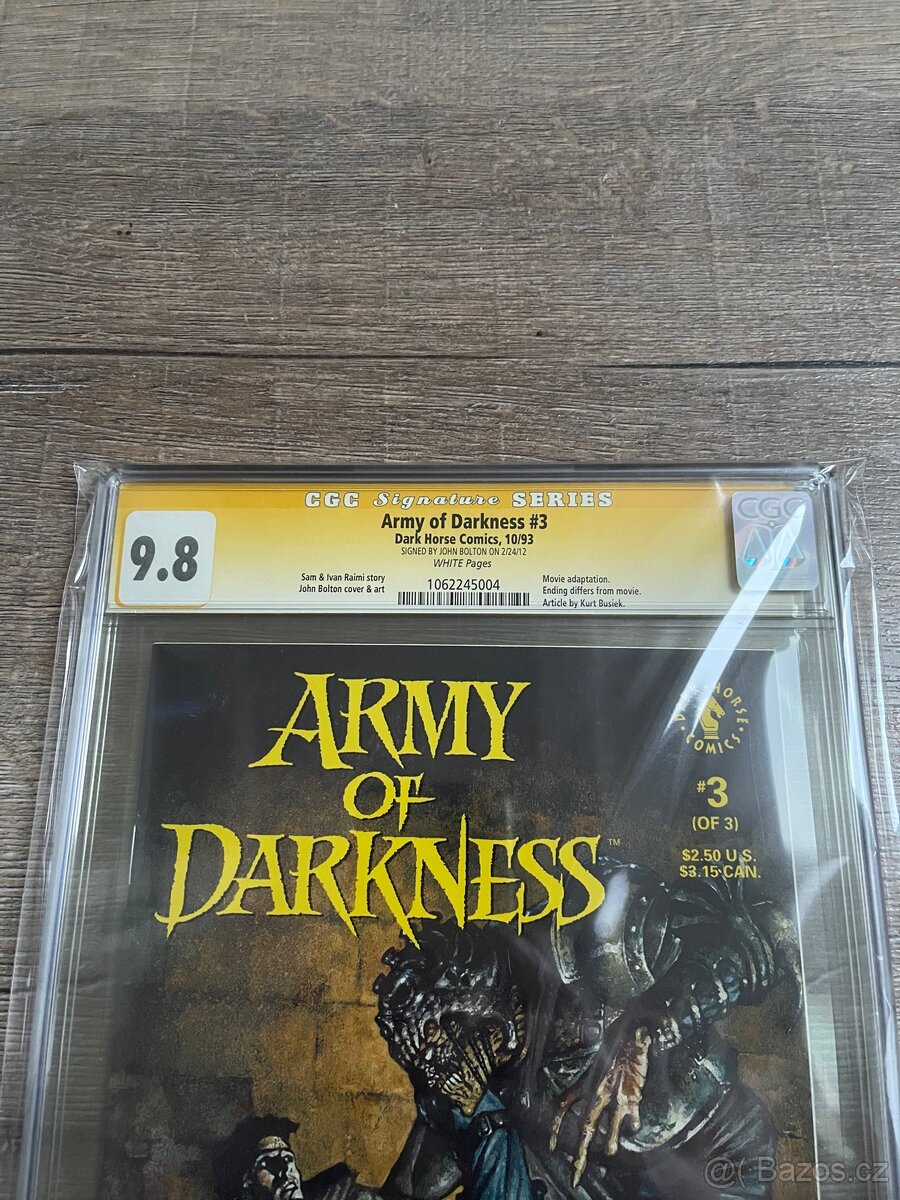 Série Army of Darkness #1-3 CGC 9.8 - podpis John Bolton - 10