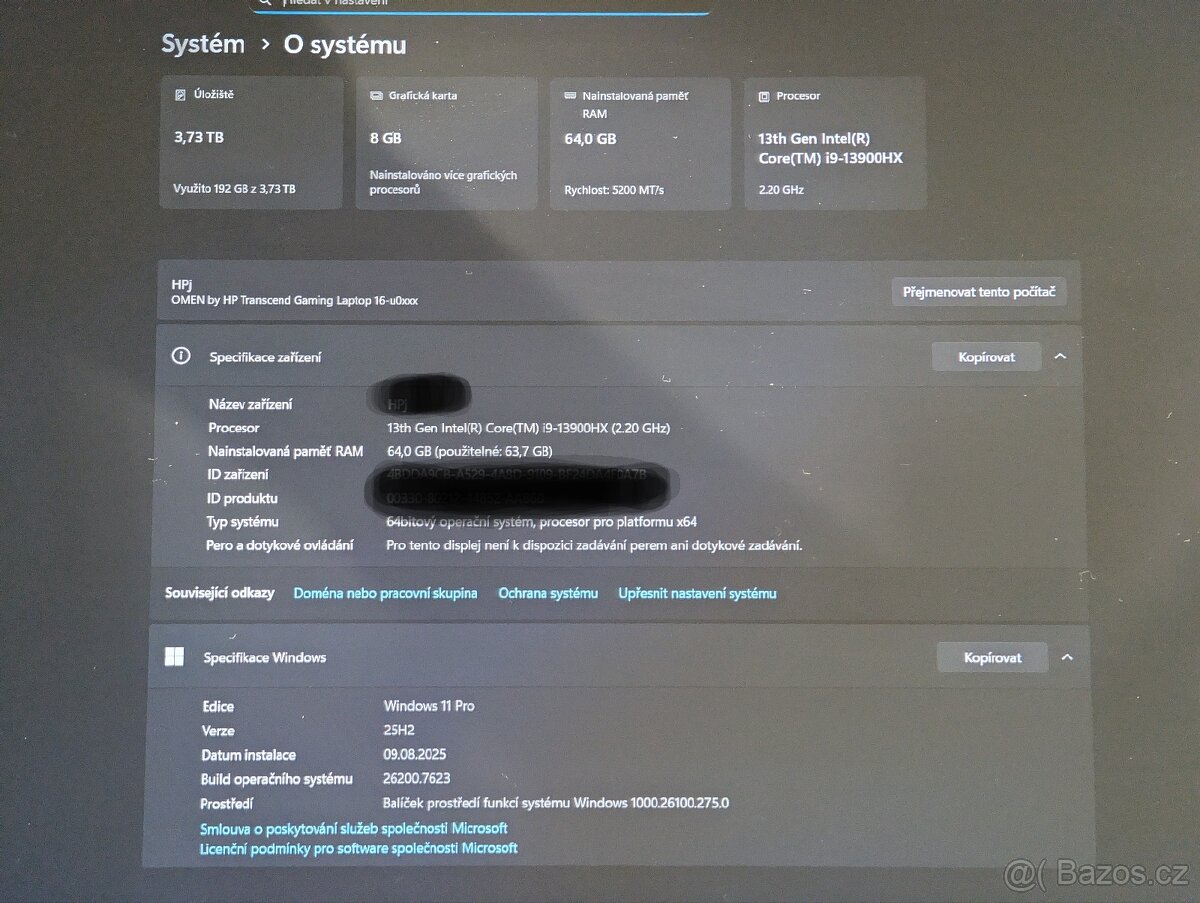 HP Transcend 16, i9 / 64GB RAM/ 4TB SSD / RTX 4070 /zaruka - 10