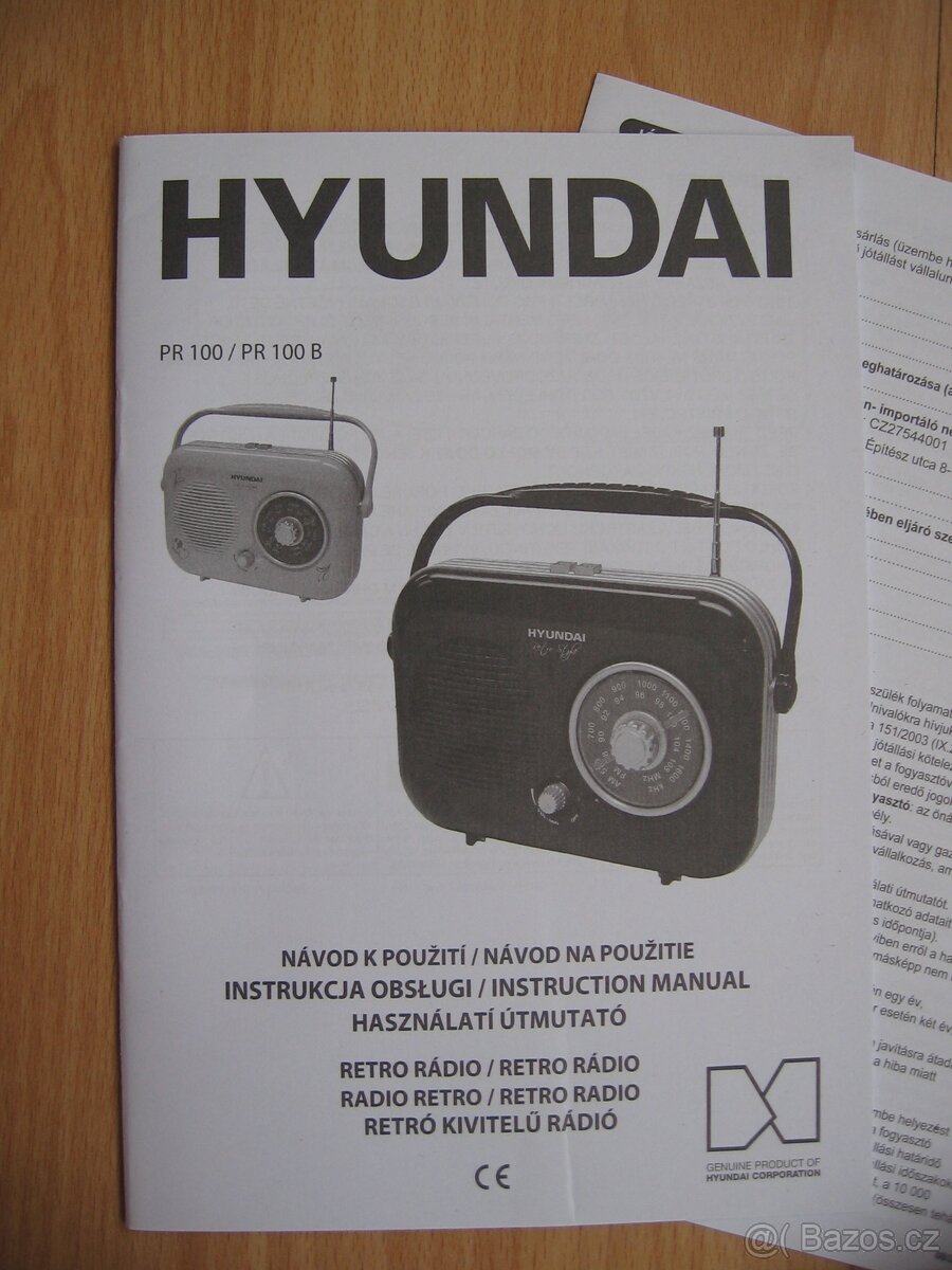 Přenosné FM retro rádio zn. Hyundai - 10