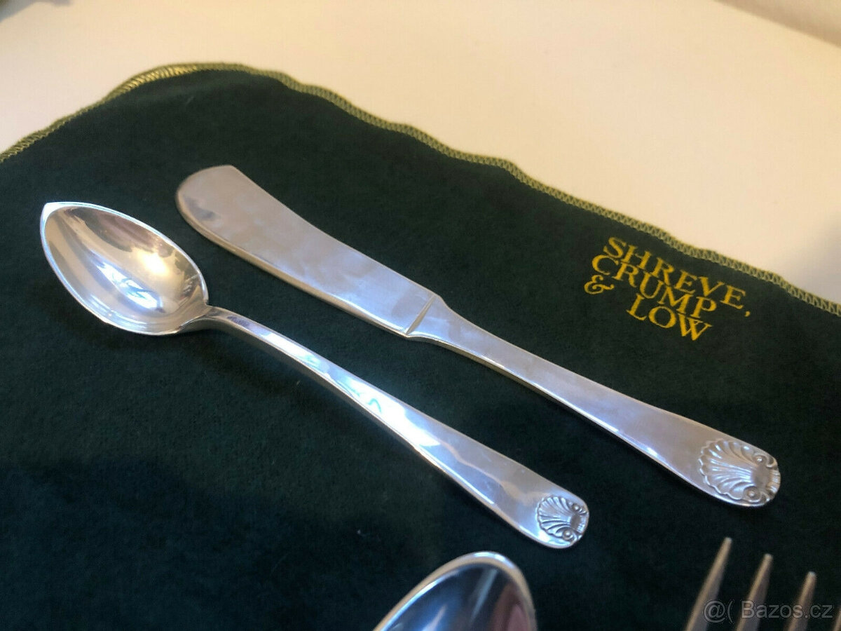 Stříbrné příbory 925, USA, krabička na příbory, Anglie, ne 8 - 10