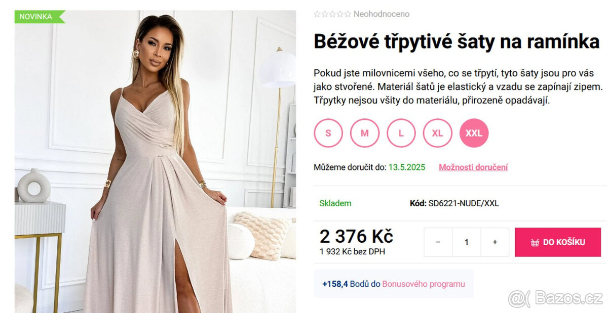 Dlouhé slavnostní šaty béžové Numoco XXL 44 - 10