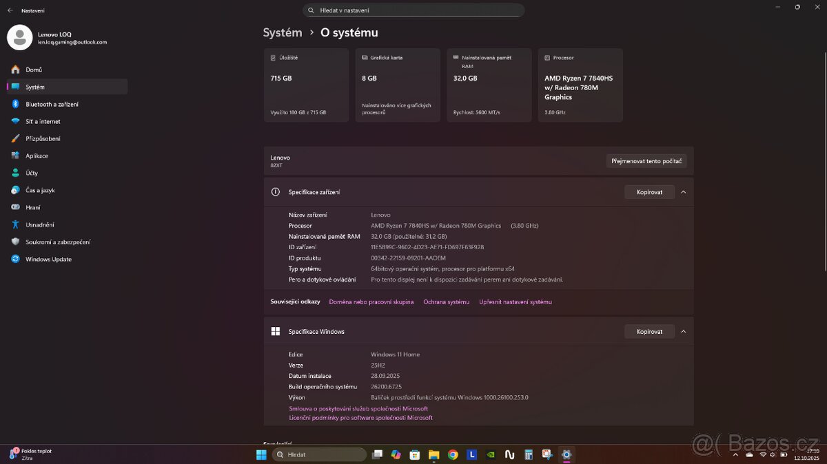 Lenovo LOQ (32GB-ram | Ryzen 7 | RTX 4060 8GB) + Záruka - 10