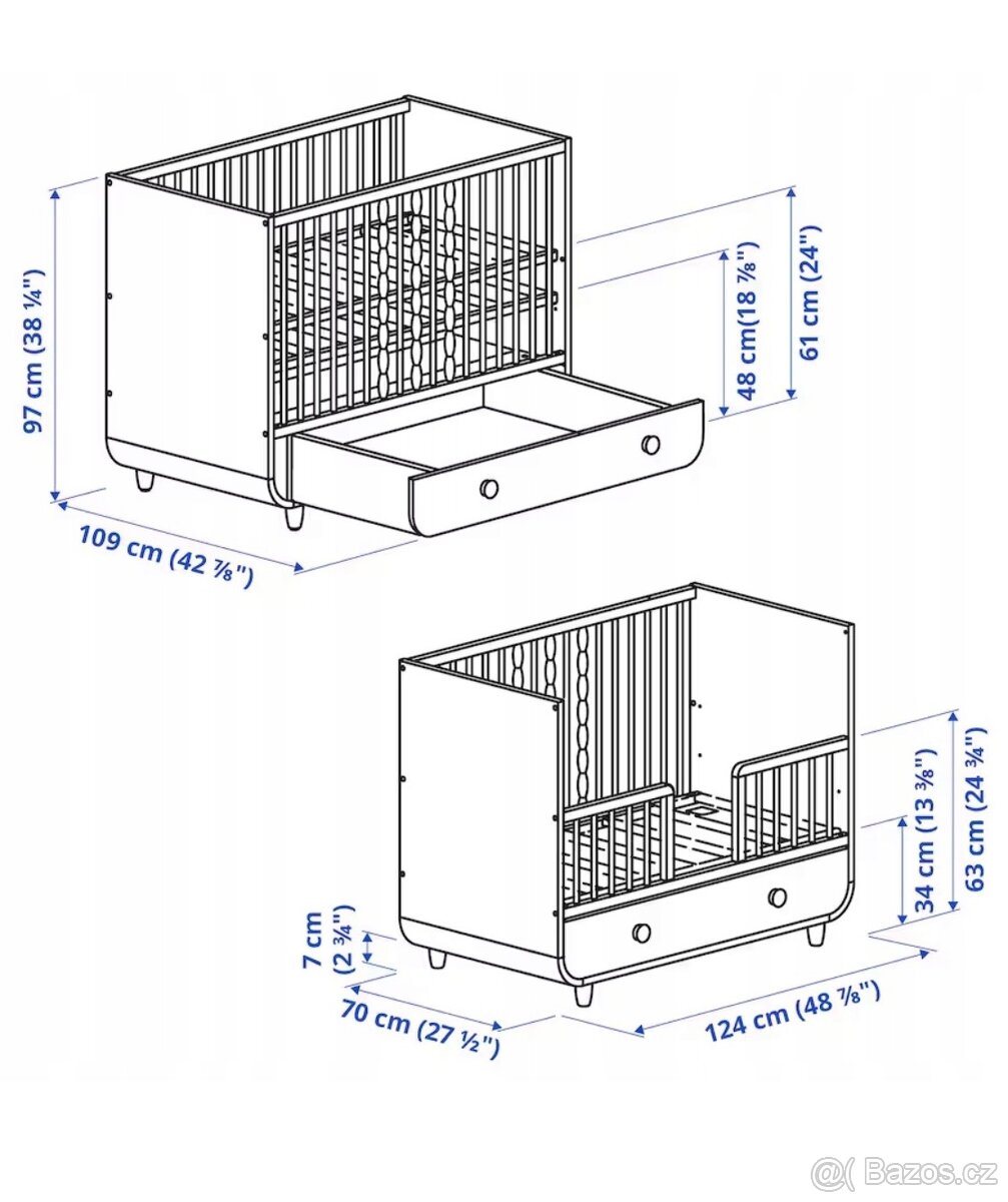 Dětská postýlka Myllra Ikea - 10