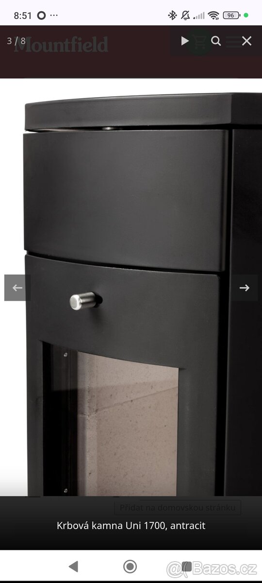 Krbová kamna Uni 1700, antracit - 10