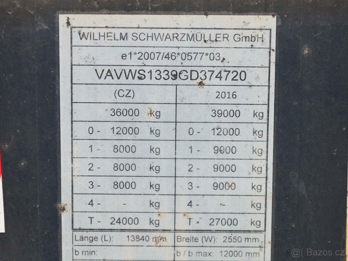 Schwarzmüller SPA 3/E, MULDA, LOW DECK, ZVEDACÍ NÁPRAVA, NÁ - 10