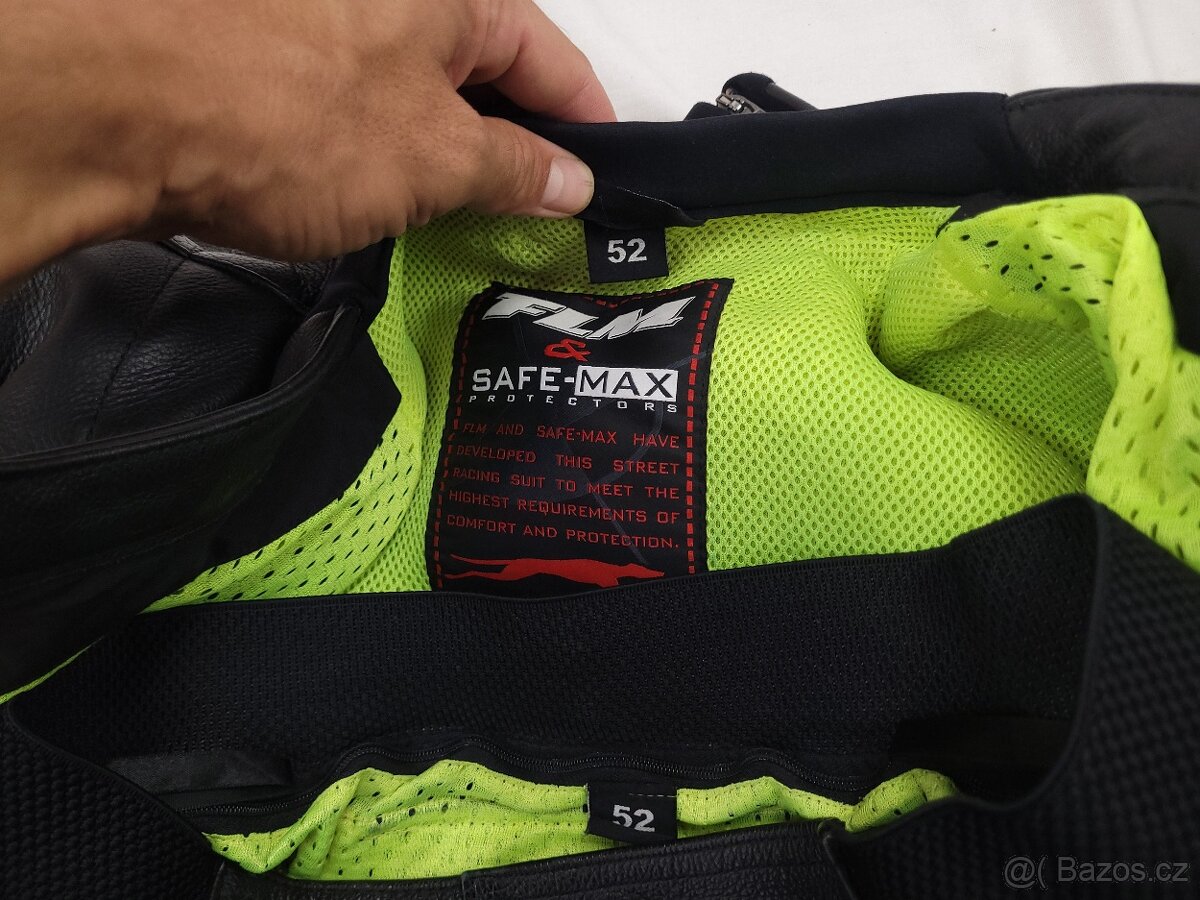 FLM Greyhound Neon pánska kožená moto kombinéza L 52 - 10