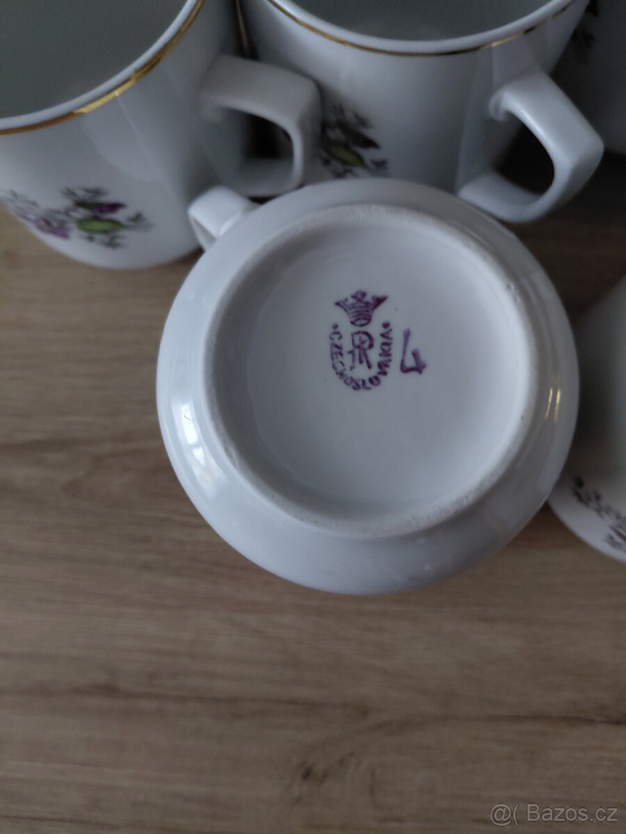 Retro hrnky -květiny,nepoužité - 10