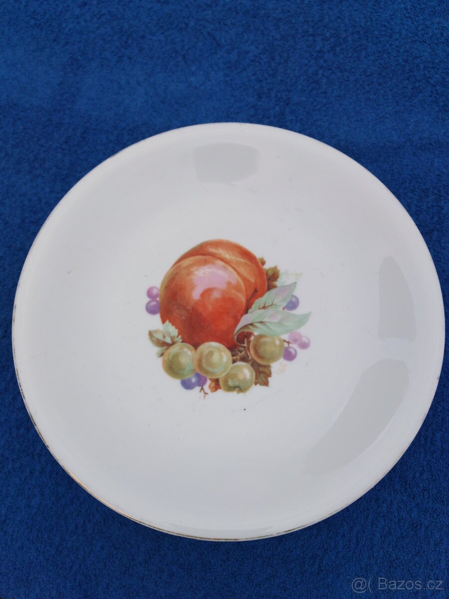 Starožitný porcelánový podnos na nožce - 10