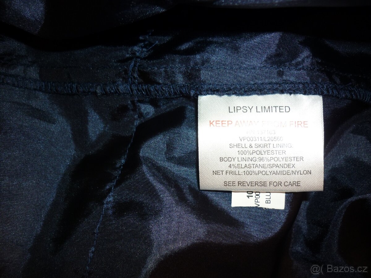 Navy modré dlouhé večerní plesové šaty Lipsy - 10