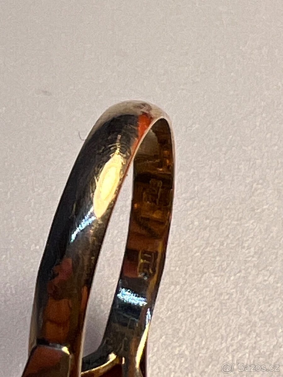 Krásný zlatý prsten & přívěsek - tygří oko - 10