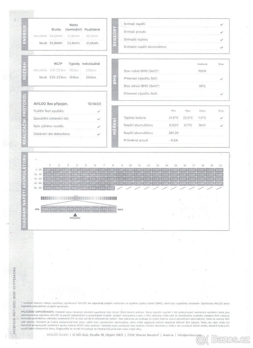 Volkswagen e-Golf 100 kW, 35,8 kWh, SoH 95,6 virtual - 10