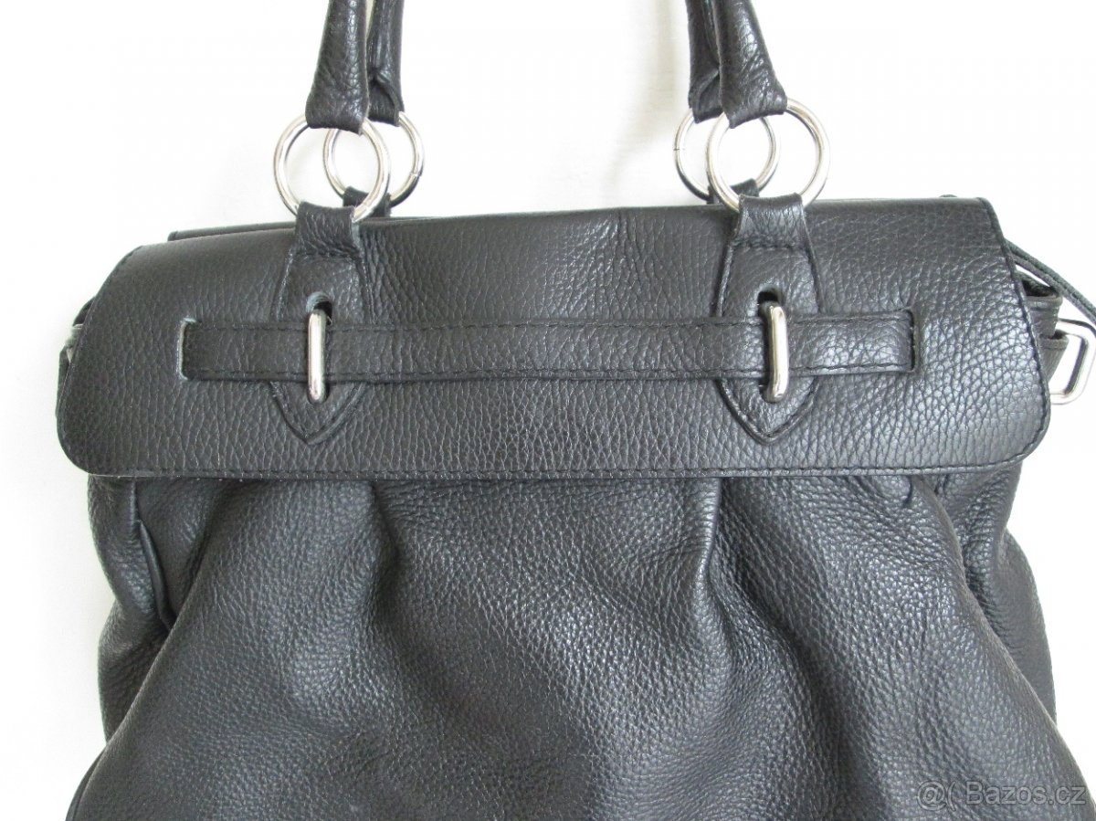 Kabelka styl Birkin, černá kůže. P R O D Á N O - 10