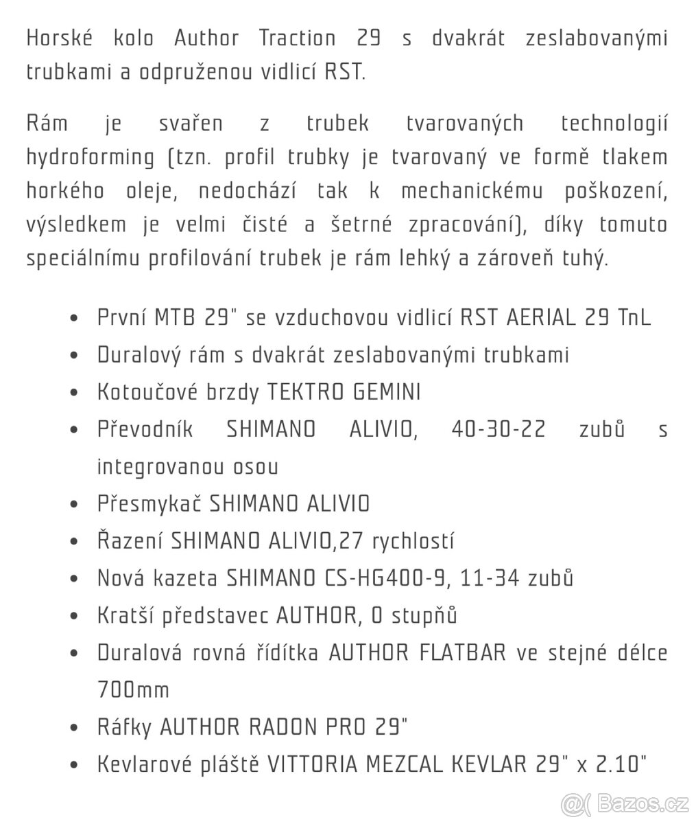 AUTHOR TRACTION 29’’ vel.rámu 19 - 10