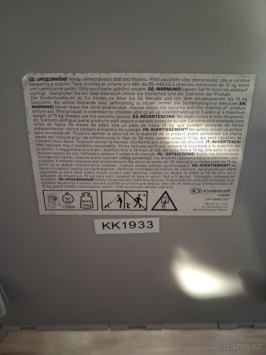 Jídelní židlička Yummy Kinderfraft - 10