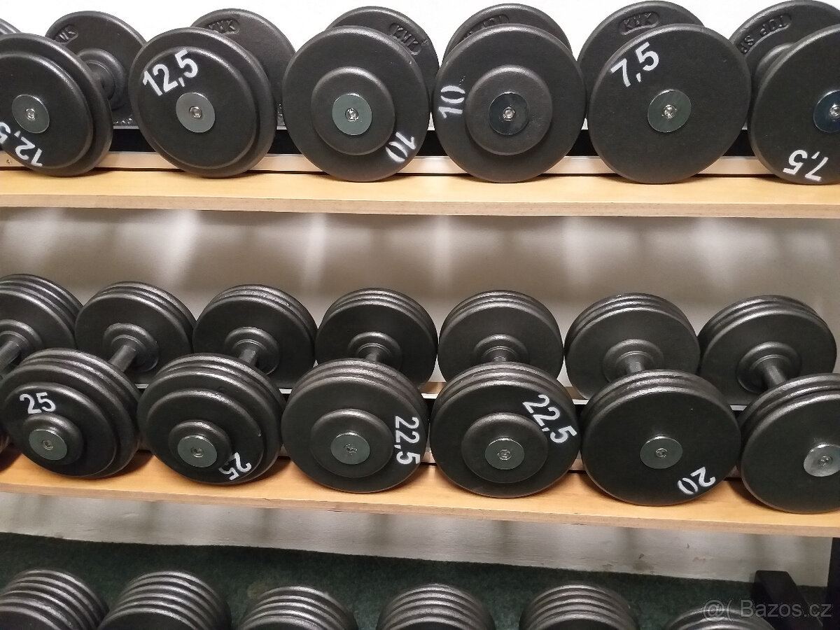 Profi pevné jednoruční činky 2,5-100kg NOVÉ - 10