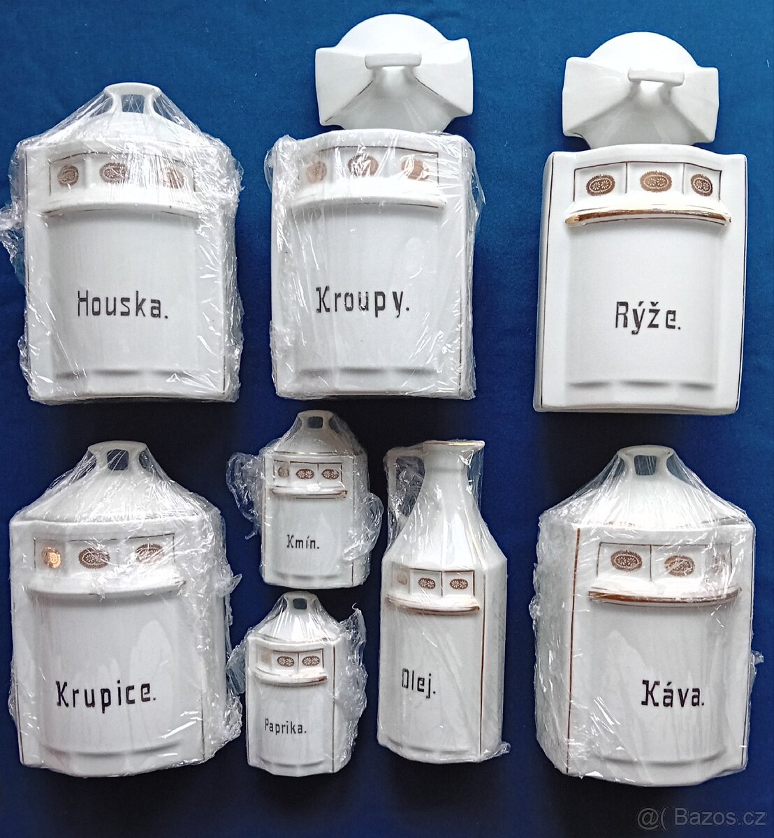 SECESNÍ DÓZY TENKOSTĚNNÝ PORCELÁN ZLACENÉ - 10