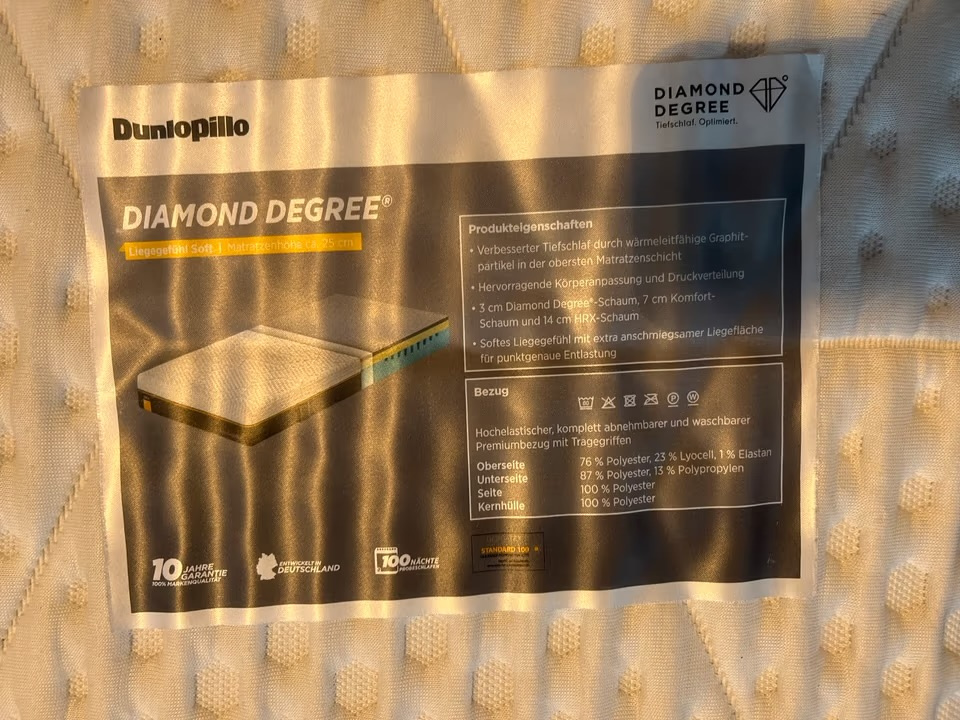 Luxusní matrace Dunlopillo Diamond 90x200cm - NOVÉ - 10