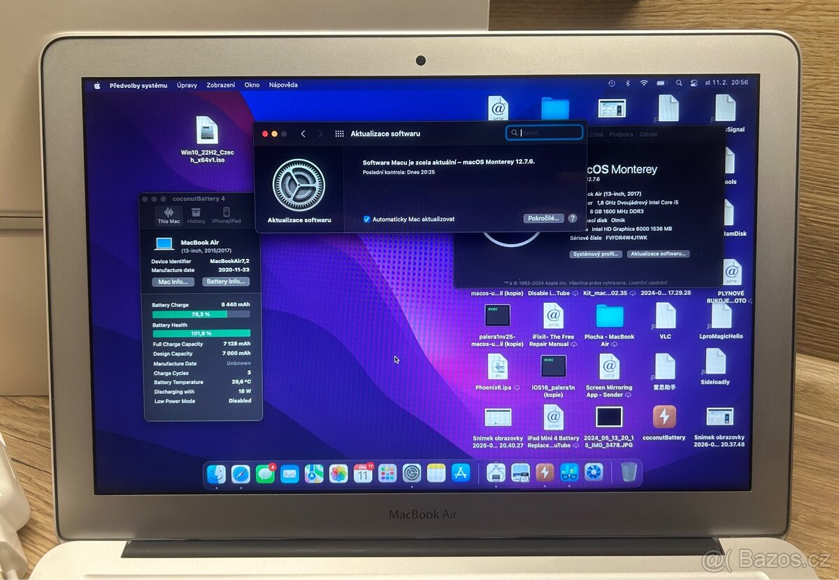 TOP/MacBook Air 2017/8GB RAM/nová baterie + adaptér/ - 10