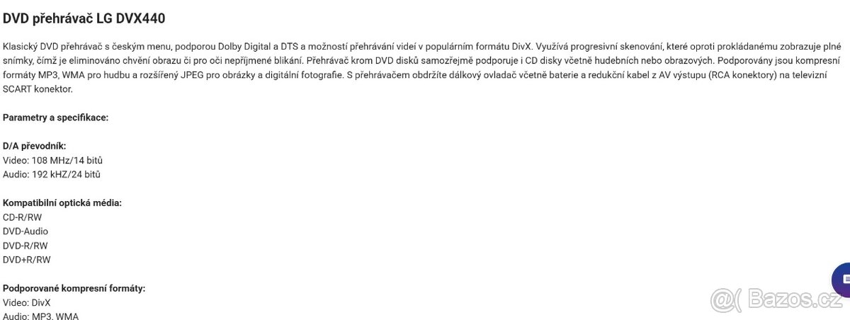 DVD přehrávač LG DVX 440 dálkové ovládání plně funkční málo - 10