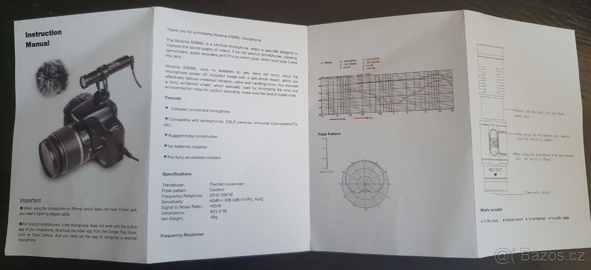 Nicama SGM8 mikrofon pro nahrávání videa - 10