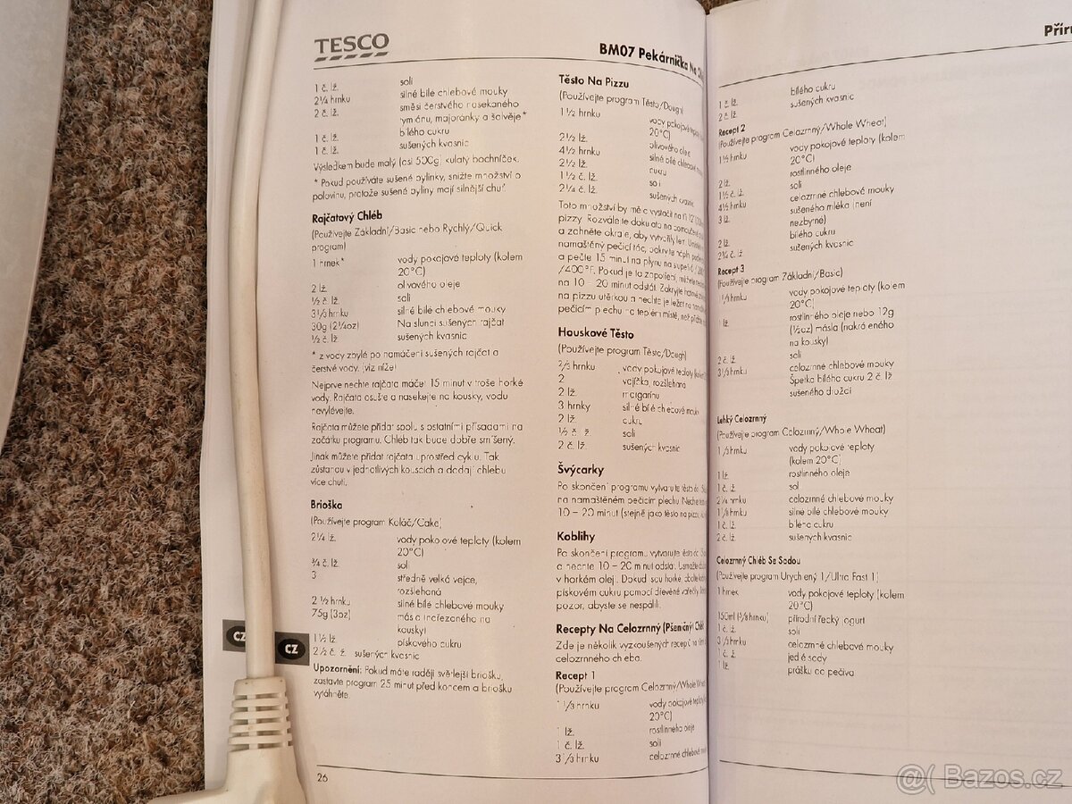 Domácí pekárna chleba. VR, Rudník, TU. Balíkovna 83Kč - 10