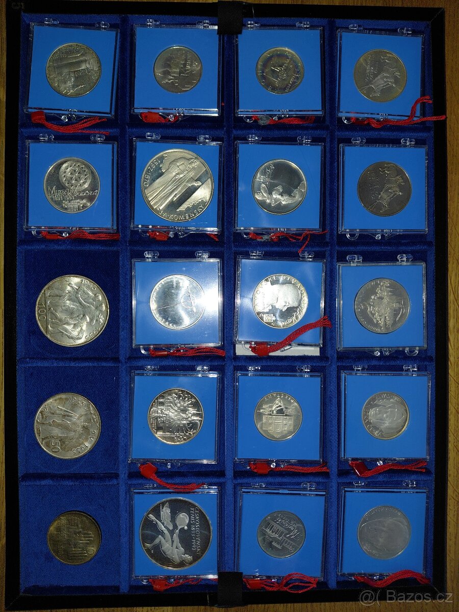 Komplet(94ks) sada stříbrných mincí ČSL - Proof 1954-1993 - 10