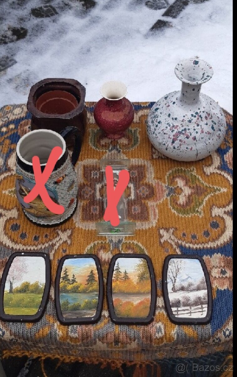 Keramika, Placatka, retro dóza, Aromalampa, obrázky, od 20kč - 10