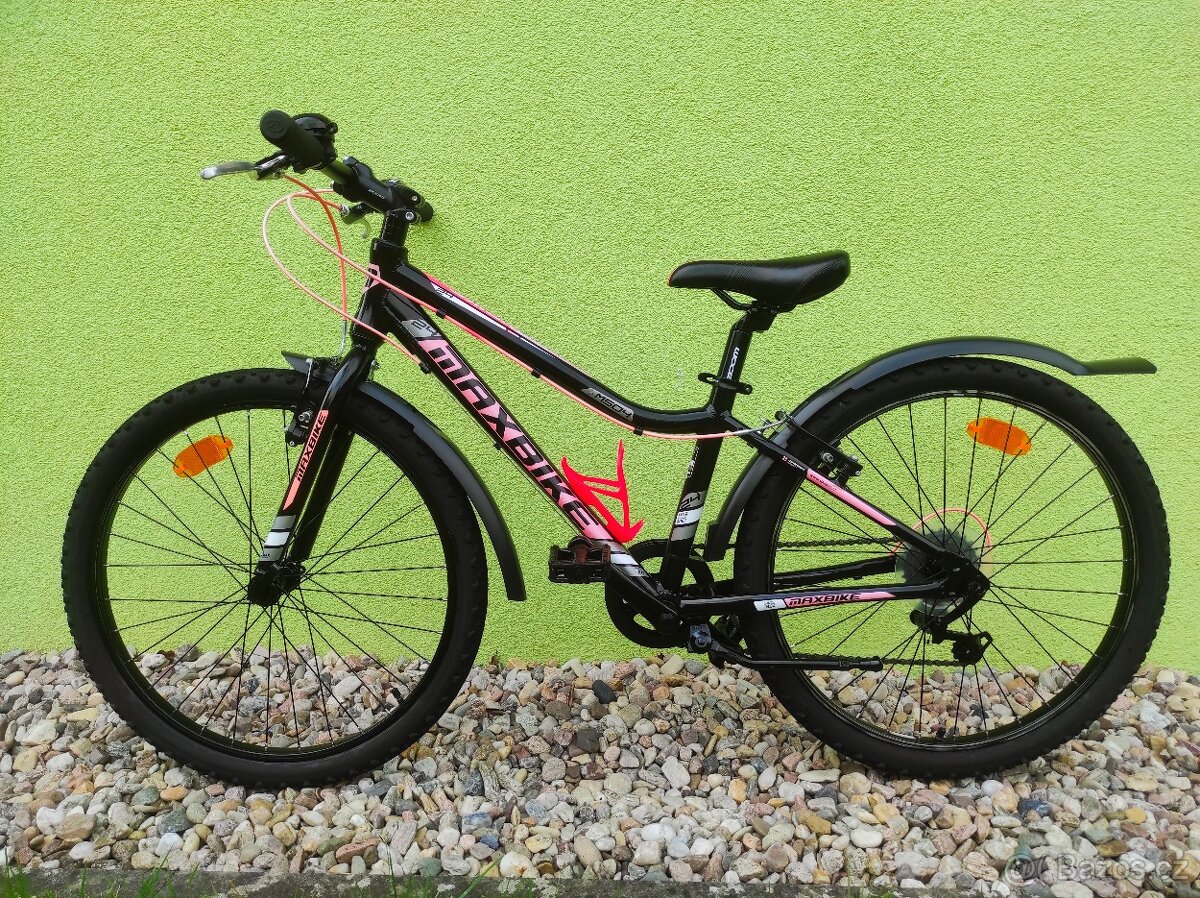 Značkové dětské kolo MAXBIKE 24" (černá/růžová) - 10