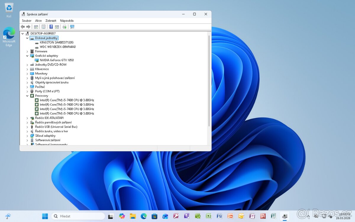 PC SET BARBONE,SSD,HDD 1TB,,GTX 1050,LED 24,W11,záruka - 10