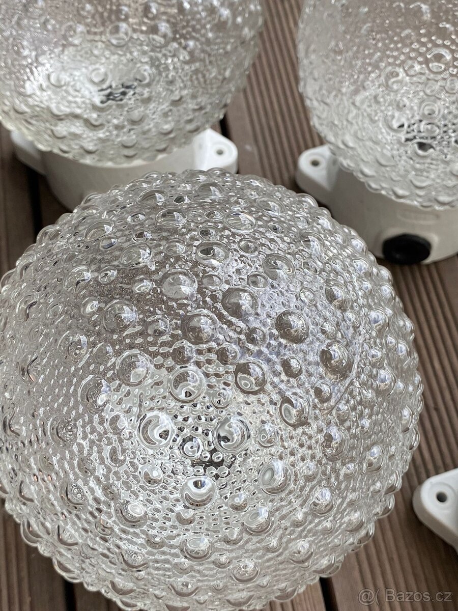 Retro porcelánové svietidlá DDR bublinkové & kryštál. - 10