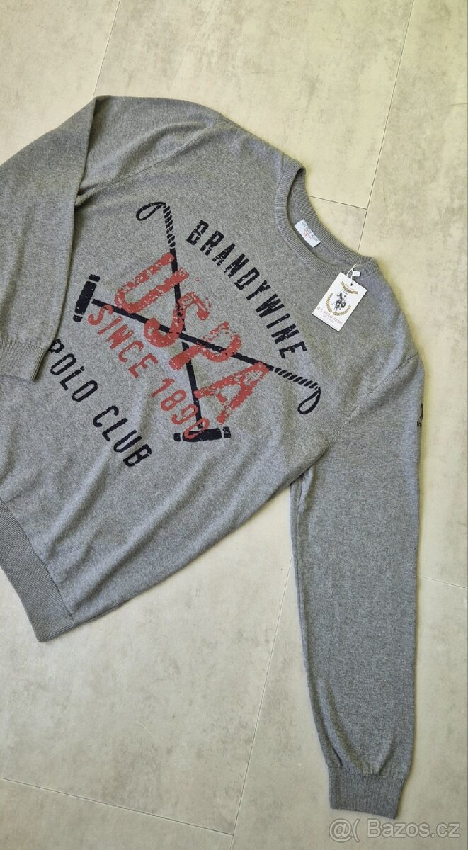 Šedý pánský svetr s nápisem - 10
