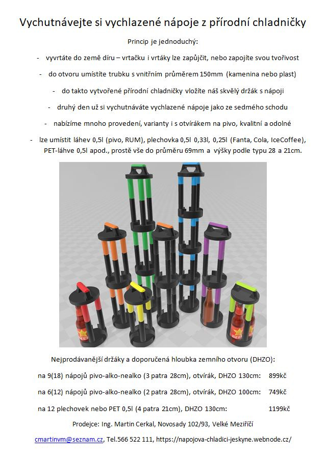 Zemní chladič na nápoje a pivo, pivní jeskyně, láhve, plech - 10