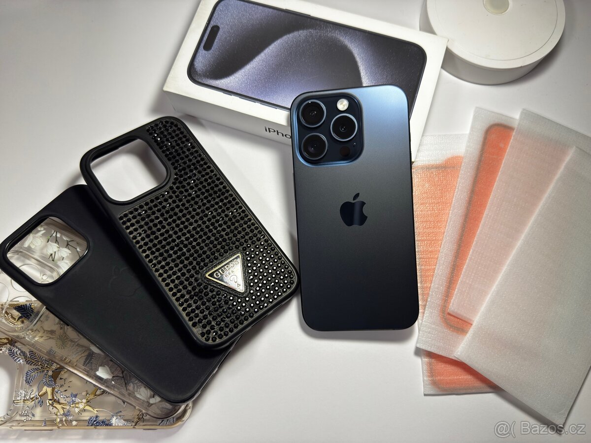 Apple iPhone 15 Pro, 256GB modrý titan, záruka 11.01.2026 - 10