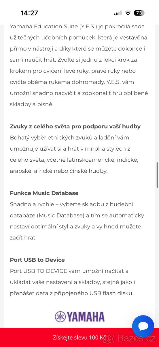 Klávesy yamaha PSR E443 - 10