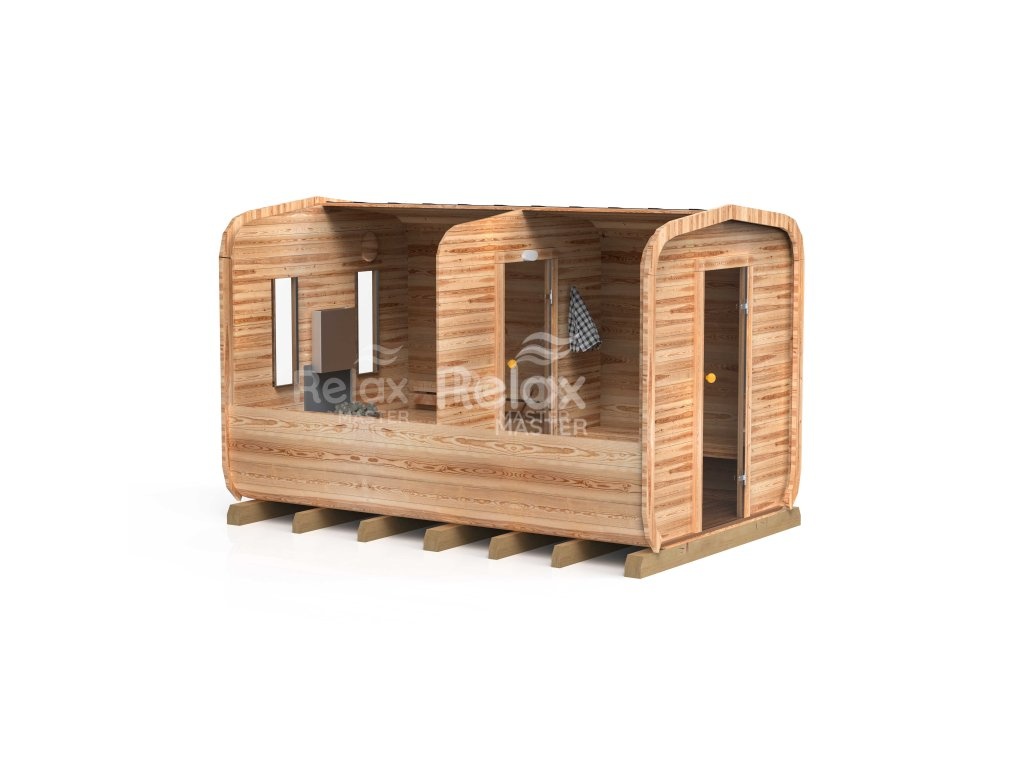Zahradní finská sauna 4M CUBE s předsíní - 10