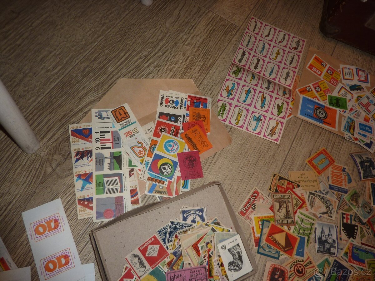 Velká sbírka-staré etikety na sirky přes 10 000 ks - 10
