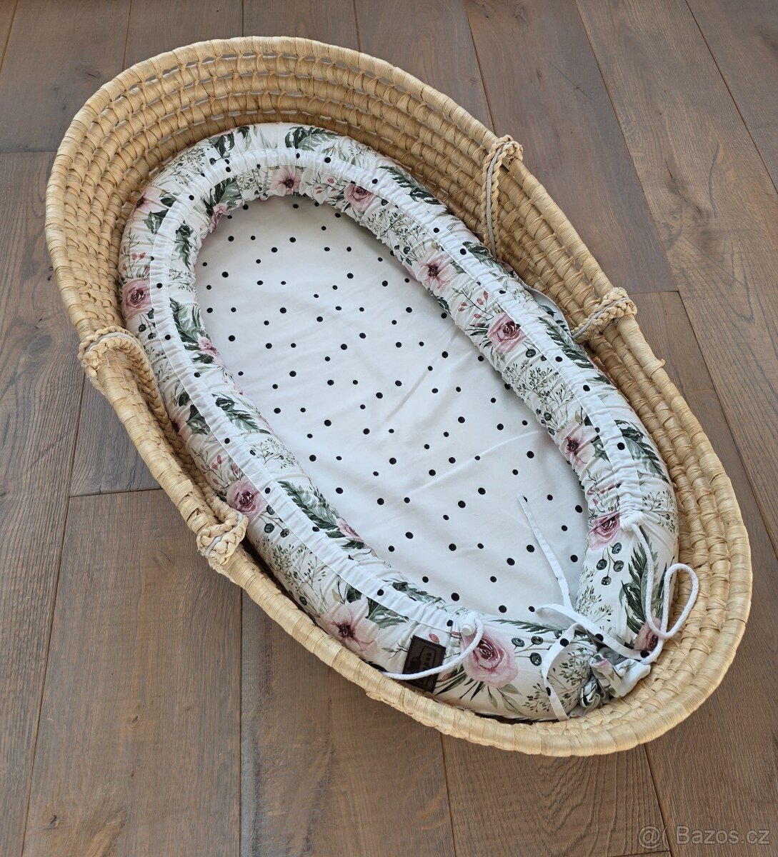 Childhome Mojžíšův koš vyvýšený Natural + matrace + potah Sl - 10